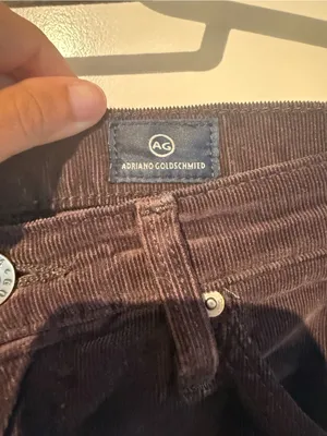 AG Adriano Goldschmied The Prima Brown Corduroy Cigarette Pants 27R thumbnail 3