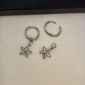 Star Dangle Drop Earrings for Men Women Streetwear Punk Hip Hop Unisex Style thumbnail 3
