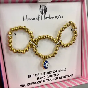NWT ⚜️🧿⚜️ House of Harlow 1960 set of 3 Stretch‎ Rings thumbnail 4