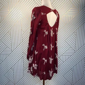 Free People Embroidered Austin‎ Mini Dress Maroon thumbnail 7