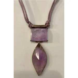 Handmade Natural Amethysts Quartz Pendant Necklace thumbnail 3