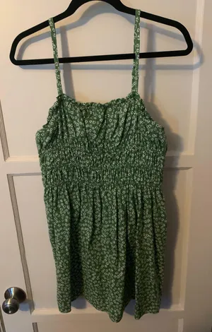 Target Green Floral Ruched dress thumbnail 1