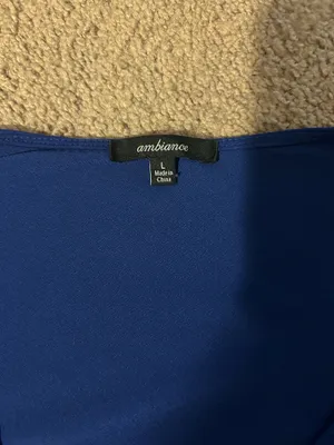 Ambiance Apparel Royal blue wrap top- with side cut outs thumbnail 5