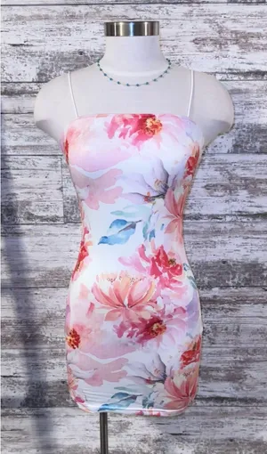 Boutique White Floral Mini Dress thumbnail 1