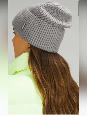 Lululemon merino Wool Ribbed Knit Beanie s/m chocolate Brown Unisex winter hat thumbnail 3