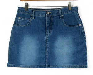 Lazer Jeans Skirt Womens Juniors 9 Demim Mini Skirt‎ Stretch Y2K thumbnail 1