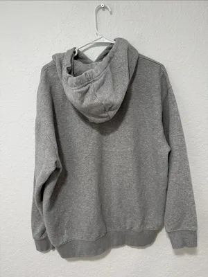 Nike Gray Crewneck Hoodie with White Swoosh Size Small thumbnail 4