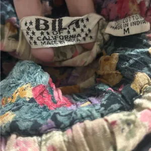 Boho Floral Tiered Midi Skirt Cottagecore Prairie Patchwork Hippie Cotton M thumbnail 2