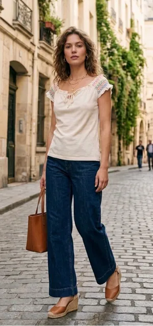 Y2K Vintage Off Shoulders Bohemian Mexican Embroidered Blouse thumbnail 1