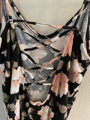 Soft & Sexy American Eagle Ribbed Floral Bodysuit thumbnail 5