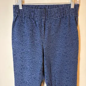 Soft Surroundings Pull On‎ Jeans Size TS (tall small) Blue Floral Print Casual thumbnail 2