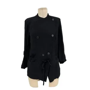 Aritzia‎ Babaton Hamelin Jacket Crepe Draped Button Drawstring Black Size XS thumbnail 3
