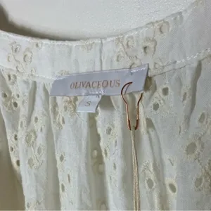 Olivaceous eyelet dress drapey romantic coquette dress Small cottagecore‎ tiered thumbnail 3