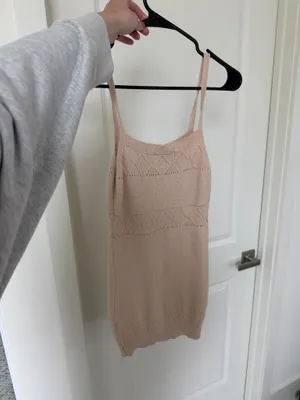 Hello Molly Venus Retrograde Knit Dress Beige Size XS thumbnail 4