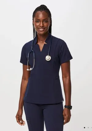 Figs Inala top navy  thumbnail 1