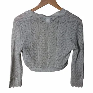 Rave Vintage Y2K Open Front Cropped Metallic Sweater Size XS thumbnail 2