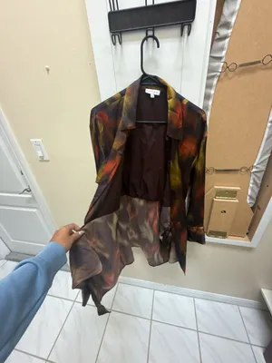 Gianni Bini Abstract Print Long Sleeve Shirt Dress Size 8 thumbnail 3