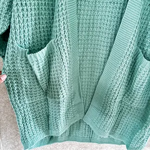 Elegant Green Women's Cardigan Sweater thumbnail 3