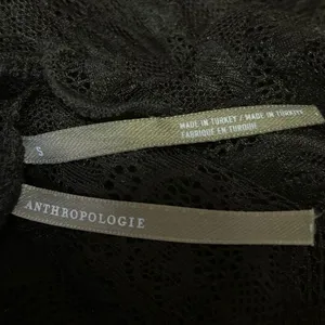 Anthropologie Black Floral Lace Long Sleeve Sheer See Trough Blouse Top Size S thumbnail 4