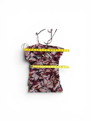Nicholas Micaela Halter Neck Purple Floral Gown size XSMALL A1 thumbnail 16