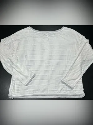 Lululemon Women's Size L Lean In Long Sleeve White Breathable Stretch Shirt thumbnail 6