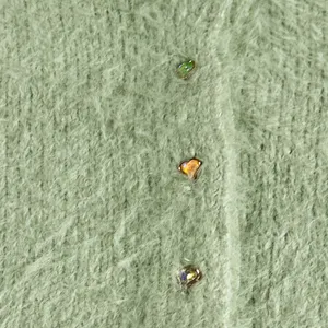 Free People Celeste Cardi Mint Green Cropped Fuzzy Cardigan XL thumbnail 4