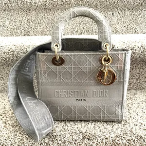 Christian Dior Lady D-Lite Bag Cannage Embroidered Canvas Medium thumbnail 3