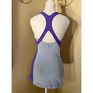 Lululemon Run: Fast Track Athletic Tank Top Cool Breeze / Power Purple Size 4 thumbnail 2