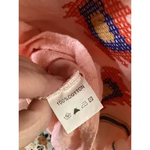 Velzera Peach Pink‎ Cotton Gauze Embroidered Peasant Blouse Top Large L thumbnail 7