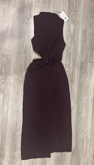 New Showpo Midi Dress Front Twist Cut Out Thigh Split Dress Size XS MSRP $99 thumbnail 7