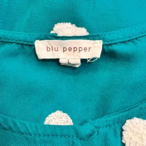 Blu Pepper Pom Pom Tank Top Sleeveless Casual Summer Teal Top Size Large‎ L thumbnail 4