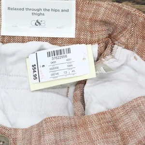 NWT Christopher & Banks Fit High Rise Woven Trousers 5330 4 Brown Red Texture thumbnail 5