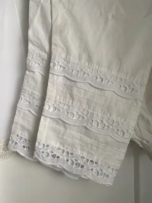 Pakistani/indian ready to wear Handmade White Shalwar Kameez outfit For Sale thumbnail 7
