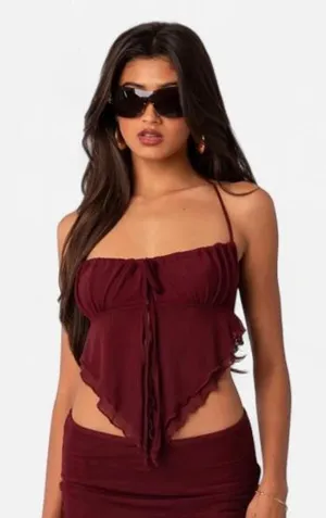 Edikted red ruffle top  thumbnail 1