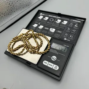 Heavy Gold Tone Rope Chain Necklace 24.5g 22-24” Unisex thumbnail 4