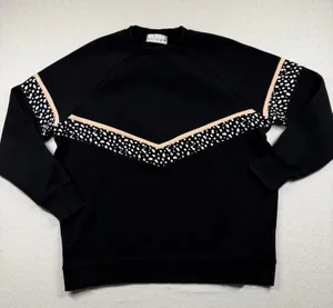 White Fox Active x Sarah’s Day Sweatshirt Womens Large Black Chevron Pullover thumbnail 1