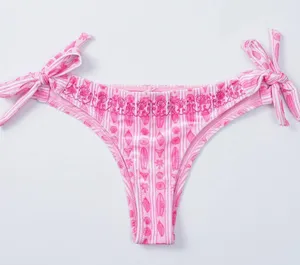 Pink Palm Puff Sakura Lila bottoms and Isla top set thumbnail 3