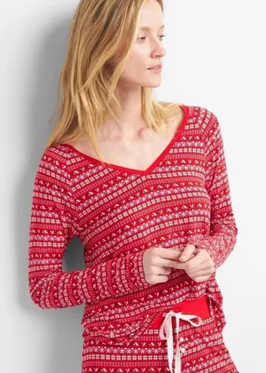 ✨ HP✨Print modal V-neck sleep tee✨ thumbnail 1