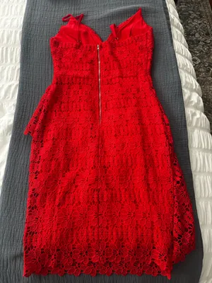 Lulus Red Lace Cocktail Dress thumbnail 5
