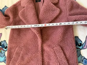 Abercrombie & Fitch Pink Teddy Sherpa Coat Xs Faux Fur Quiet Luxury Winter thumbnail 12