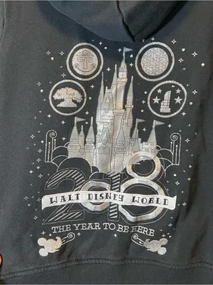 Disney Women’s Black‎ Zip Up Hoodie 2018 Medium thumbnail 8