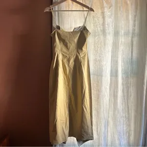 Nanushka Anubi Vegan Leather‎ Sleeveless Wrap Midi Dress Margarine NWT Size S thumbnail 8