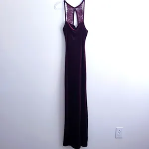 Lulu's Crazy Over You Burgundy Velvet Racerback Maxi Dress thumbnail 3