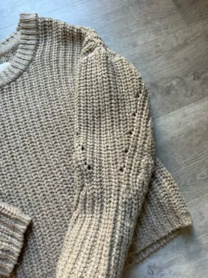 Aerie Wide Ribbed Tan Pullover Sweater Size XS Cotton Blend Measurements Length: approx. 22in from shoulder to hem Chest: approx. 22in from armpit to armpit lying flat 1188B60626e thumbnail 6