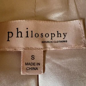 Philosophy Suede Light Pink Moto Jacket Women’s Sz‎ Small thumbnail 4