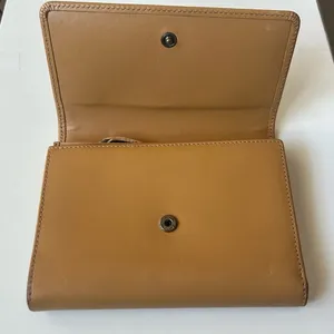 Vintage Coach Leather Tri Fold Card Holder Wallet Tan Camel 5.5”x4” thumbnail 2