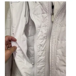 Lululemon Extra Mile Puffer Size 8 White Hooded Quilted Insulated Full Zip‎ thumbnail 11