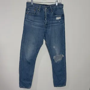 Levi's Premium 501's High Rise Jeans‎ Ripped Size 28 x 28 Minimalist Streetwear thumbnail 2