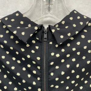 Coincidence & Chance Crop Top S‎ Black Cream Polka Dot LS Mock Neck Blouse thumbnail 9