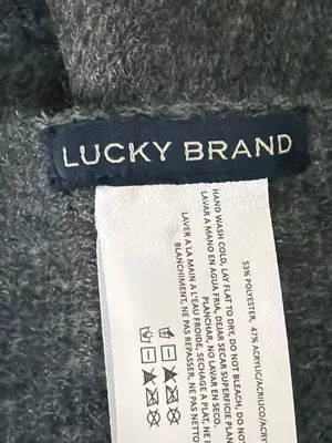 Lucky Brand Brushed Gray Fringe Scarf Soft & Stylish Long Unisex Warm 88" x 15" thumbnail 4